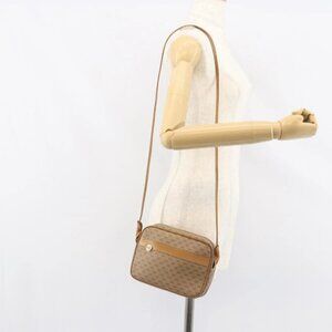 GUCCI Micro GG Supreme Shoulder Bag PVC Beige Gold Auth ka478